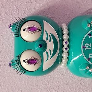 Jeweled Green Beauty Lady Kit-Cat Klock clock SUPER RARE